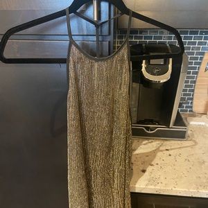 Sheer gold shimmer racerback tank